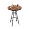 Outdoor Bar Table with Umbrella Hole, Footrest and Metal Base